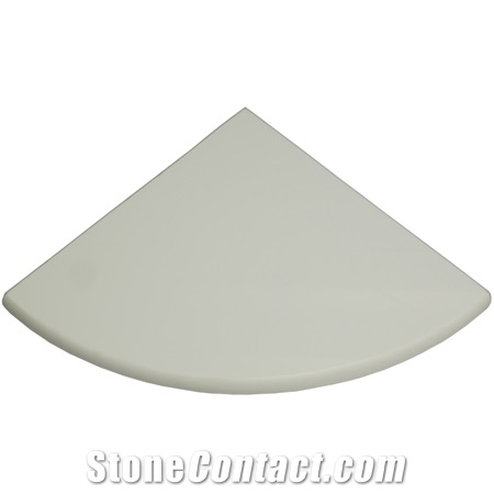 Crystallized White Stone Polished Corner Shelf 9"
