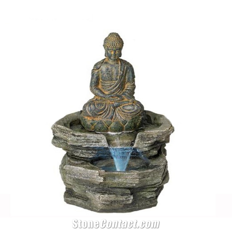 Custom Design Natural Stone Water Fountain Buddha