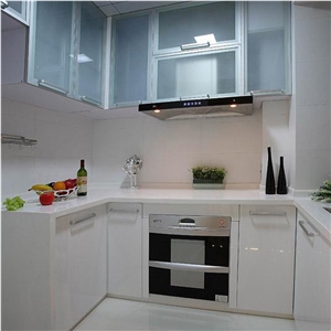 Customized White Crystallized Glass Countertop