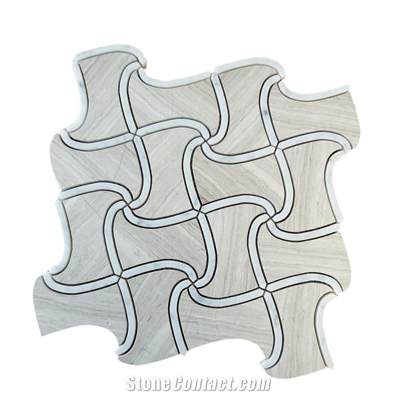 Customized White Marble Mosaic Craft Tile Designs