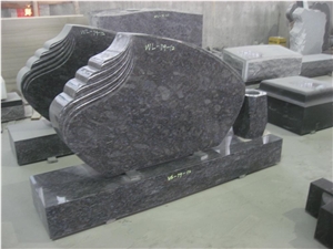 Dark Blue Granite Monument with Vase