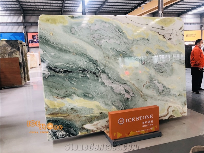 Dreaming Green Bookmatched Slabs