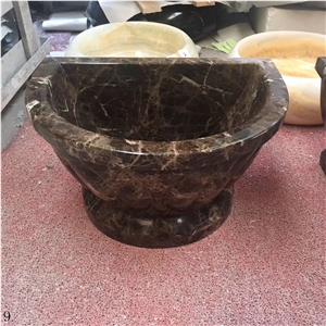 Emperador Rectangle Stone Sinks Gardon Bowls