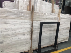 Eurasian White Wood Marble Creamy White Slabs