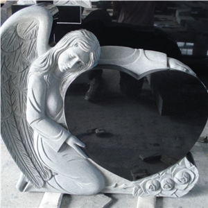 European Style Angel Black Granite Monument