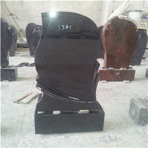 European Style Shanxi Black Granite Tombstone