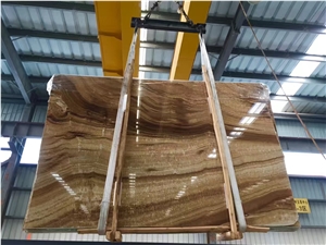 Factory Wholesale Polished Wood Grain Onyx Slabs