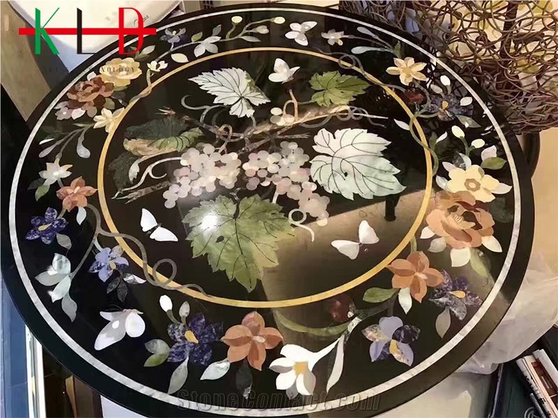 Flower Pattern Water Jet Marble Tables