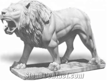 Garden Style Marble Sculpture Hand Making Lion