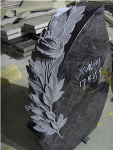 Germany Black Bahama Blue Granite Headstone
