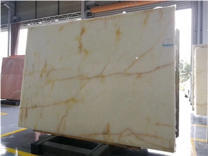 Golden White Onyx Stone Slabs for Countertops