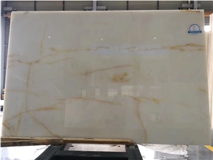Golden White Onyx Stone Slabs for Countertops