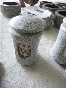 Grey Granite Grave Vase Lantern for Memorial