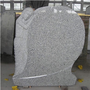 Grey Granite Stand Angel Headstone Manufacturer