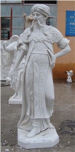 Head Statue Sculpture, White Marble Head Statue