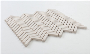 Herringbone Mini Marfil 10.50x11 Mosaic Tile Honed