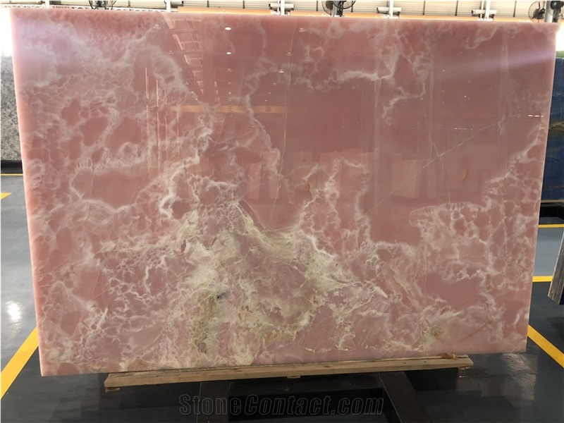 High Glossy Pink Onyx Slabs for Decoration Tiles