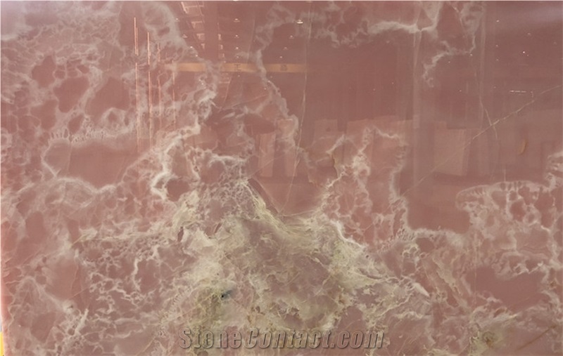 High Glossy Pink Onyx Slabs for Decoration Tiles