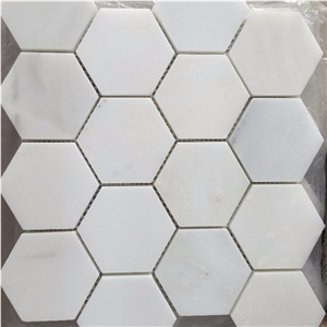 High Quality China White Big Hexagon Mosaic Tiles