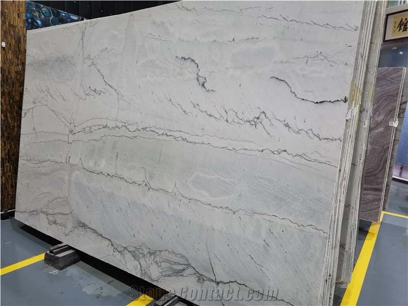 Infinity White Quartzite Slabs for Kitchen Countertop