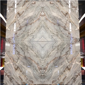 Invisible Grey Gold Marble Slab