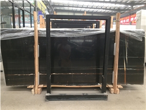 Italy Black Portoro Marble Slab