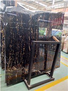 Italy Portoro Black Marble Slab