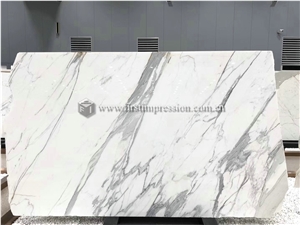 Italy Statuario Venato White Marble Slab for Wall