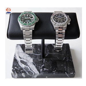 Luxurious White Marble Base Double Watch Stands