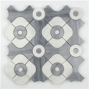 Luxury Design Marble Waterjet Mosaic Unique Tiles