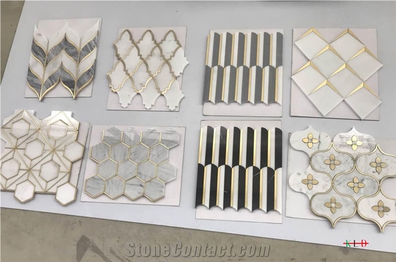 Luxury Marble Inlay Design Bathroom Tiles Mosaic