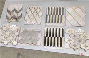 Luxury Marble Inlay Design Bathroom Tiles Mosaic