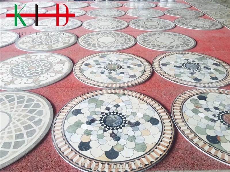 Marble Square Waterjet Pattern Tiles,Medallions