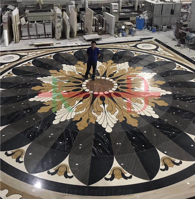 Marble Water Jet Medallion for Interior Decoration