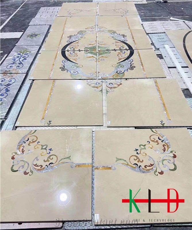 Marble Waterjet Floor Honeycomb Panel Medallions