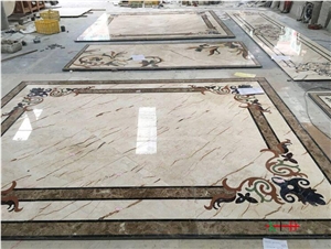 Marble Waterjet Medallion Decorative Floor Carpet
