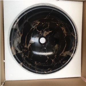 Ming Green Marble Natural Stone Round Basin
