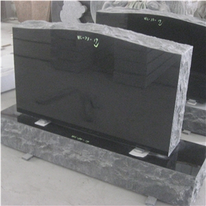 Modern American Style Black Granite Tombstone