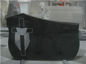 Modern Black Granite Engraving Tombstone