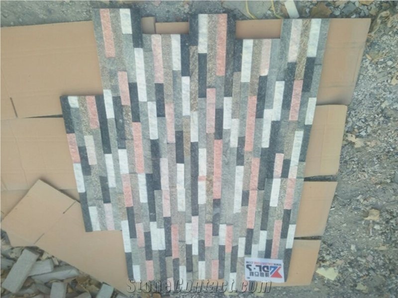 Multicolor Quartzitw Stone Veneer Cladding Panel