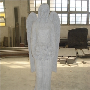 Natural Flying Angel Shaped Granite Gravestone