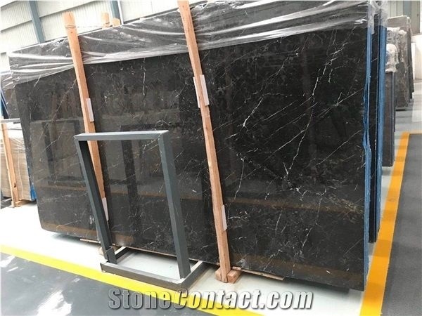 Negro Intenso Black Marble Slabs for Bathroom Tops