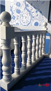 New Aristone White Marble Stair Carved Handrail
