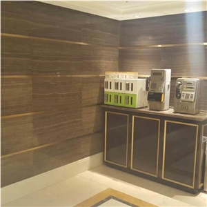 Obama Wood Grain Brown Marble Indoor Wall Cladding