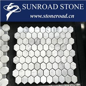 Oriental White Marble Mosaic Tile, Flooring Mosaic