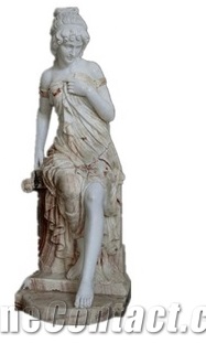 Outdoor Stone Marble Carving Statues Naked Woman