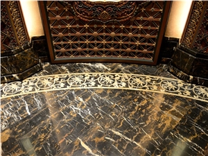Pakistan Portoro Gold Marble Tile and Slab