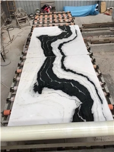 Panda White Marble Walling Tiles and Slabs