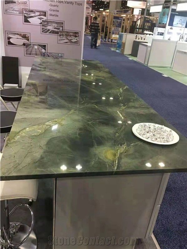 Peacock Green Marble Tabletops