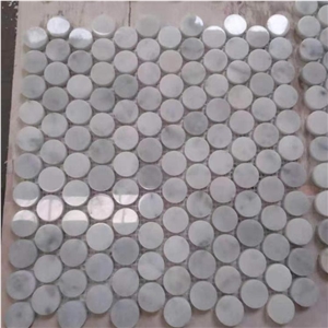 Penny Round Carrara Marble Mosaic Tiles Backsplash